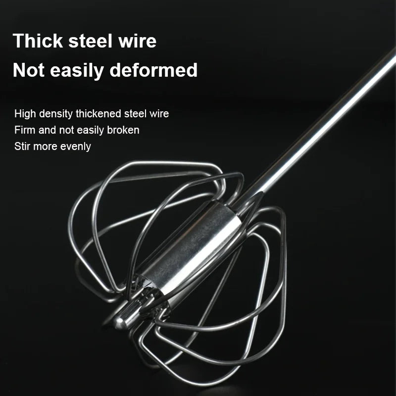 Stainless Steel Egg Beater Durable Semi-Automatic Mixer for Effortless Egg Cream Mixing Stirring and Beating for Kitchen Baking