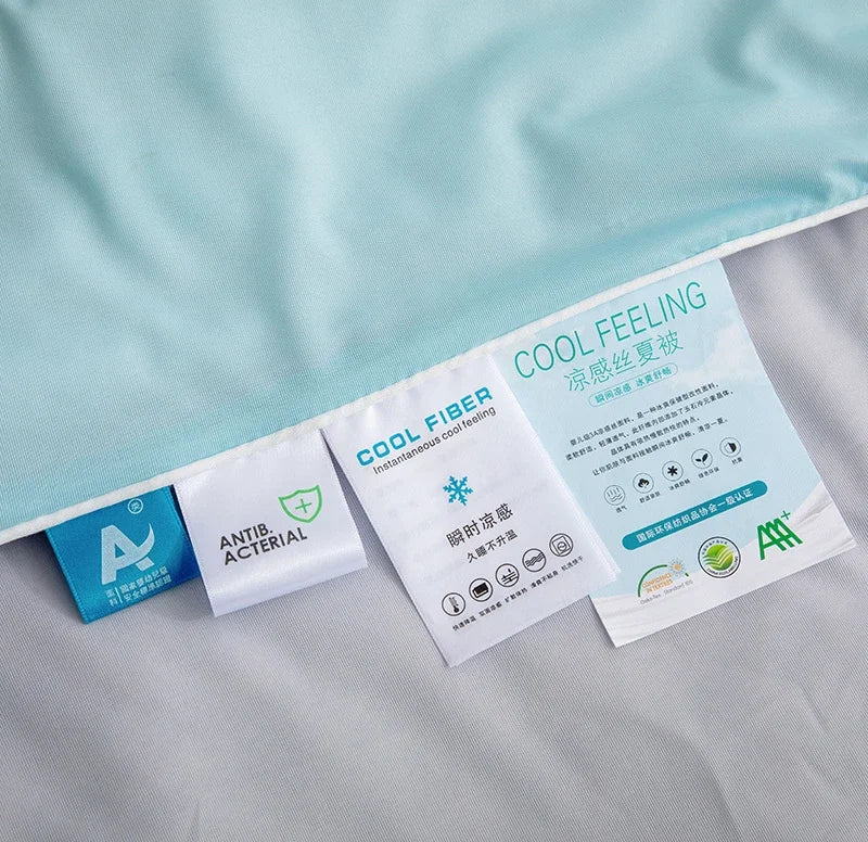Cooling Blanket for Bed Silky Air Condition Comforter Lightweight Cooled Summer Quilt with Double Side Cold & Cooling Fabric