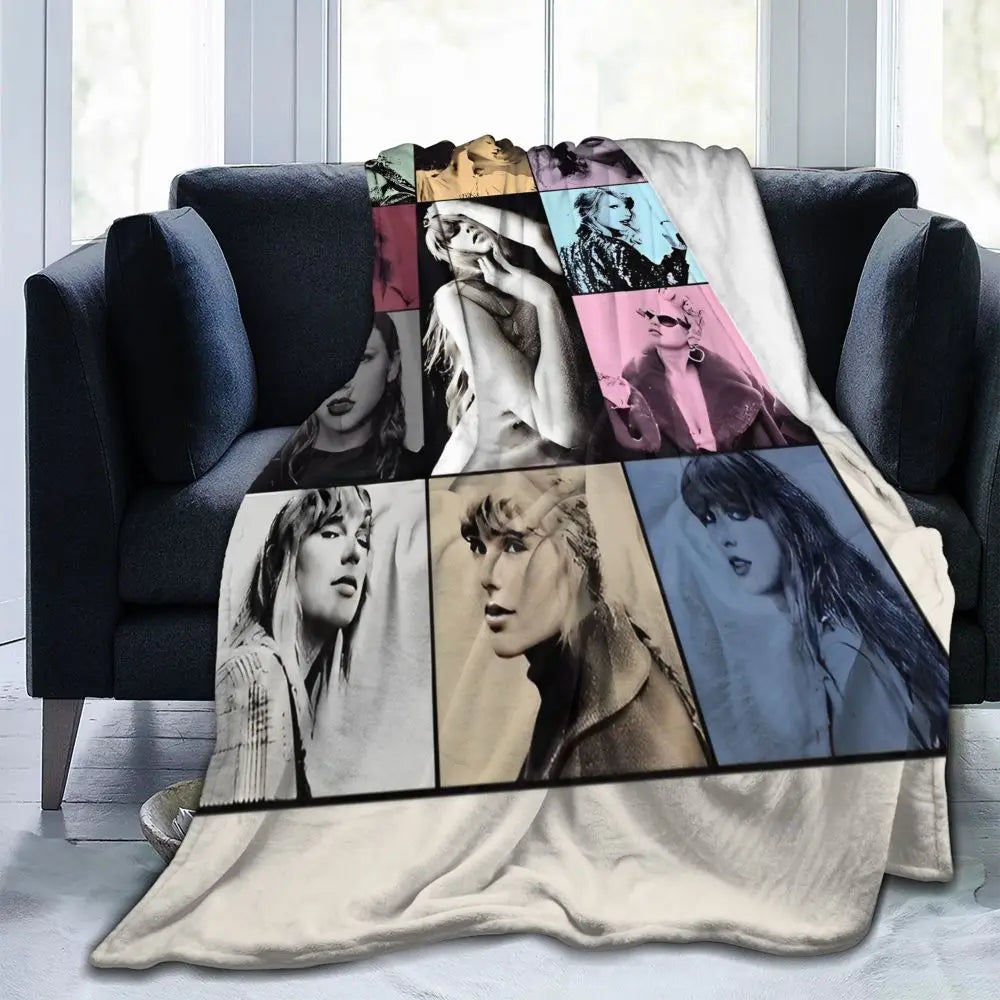 The Eras Tour Blanket Flannel Print Tayloring Portable Lightweight Thin Throw Blankets for Bedding Outdoor Quilt