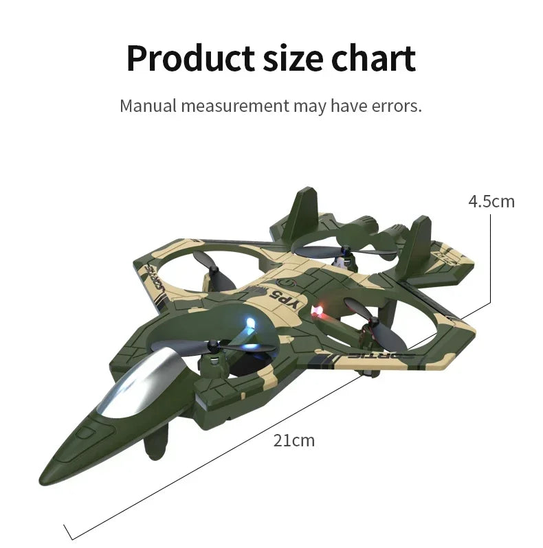 2025 new YP5 Remote Control Drone 2.4G 360° Flip Fighter Jet Toy Intelligent Fixed Height Hovering RC Airplane for Boys Kids Toy