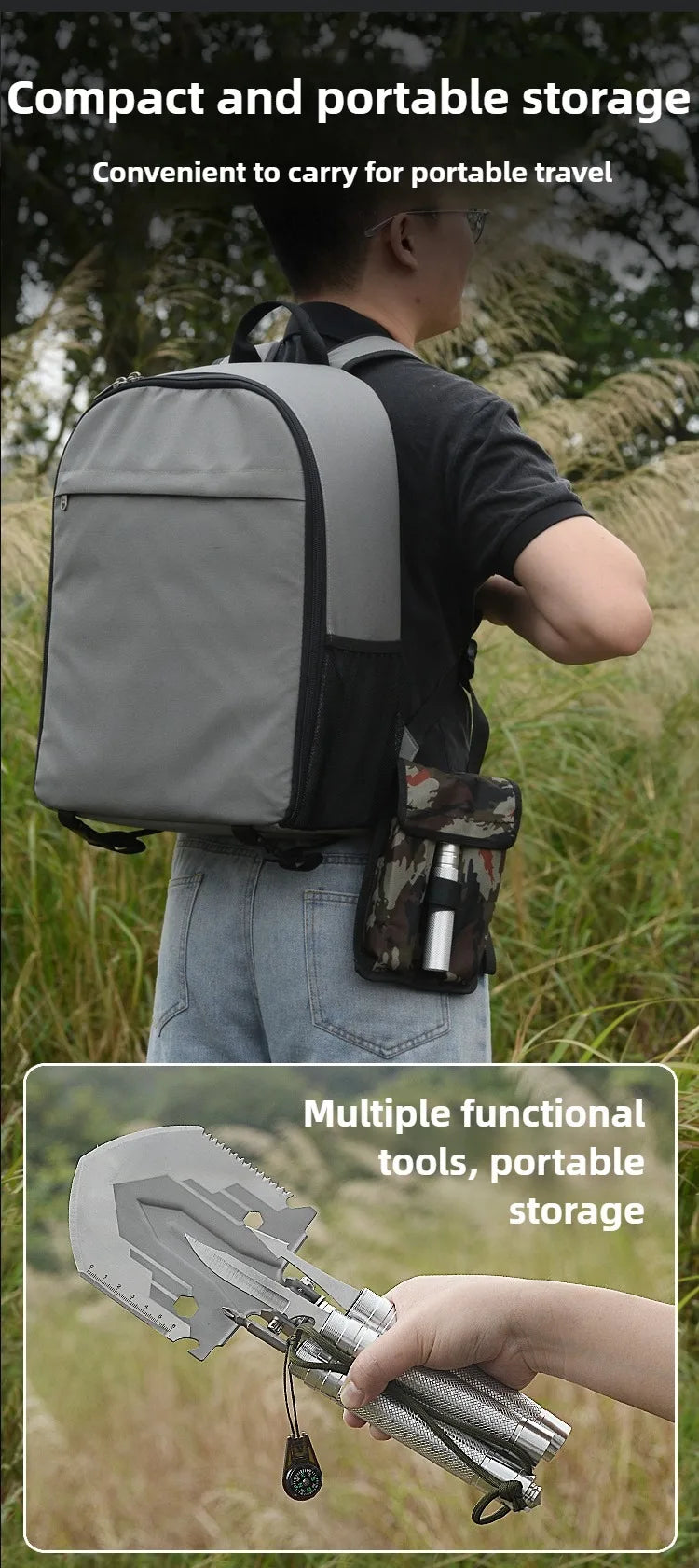 Multifunctional Shovel Folding Military Shovel Self-defense Outdoor Survival Supplies Set Garden Tools Camping Accessories