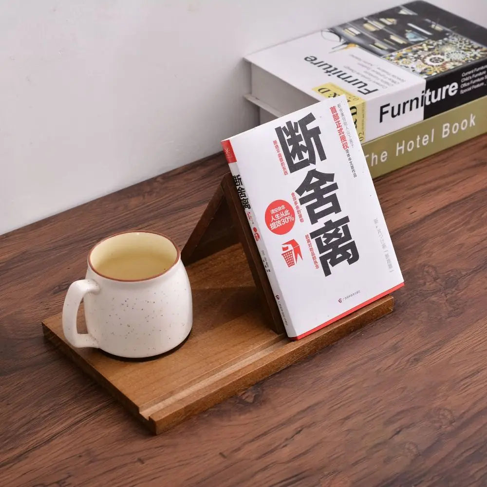 Removable Wooden Reading Stand Handmade Owl Multifunctional Recipe Shelf Small Bookshelf Sturdy Triangle Book Stand