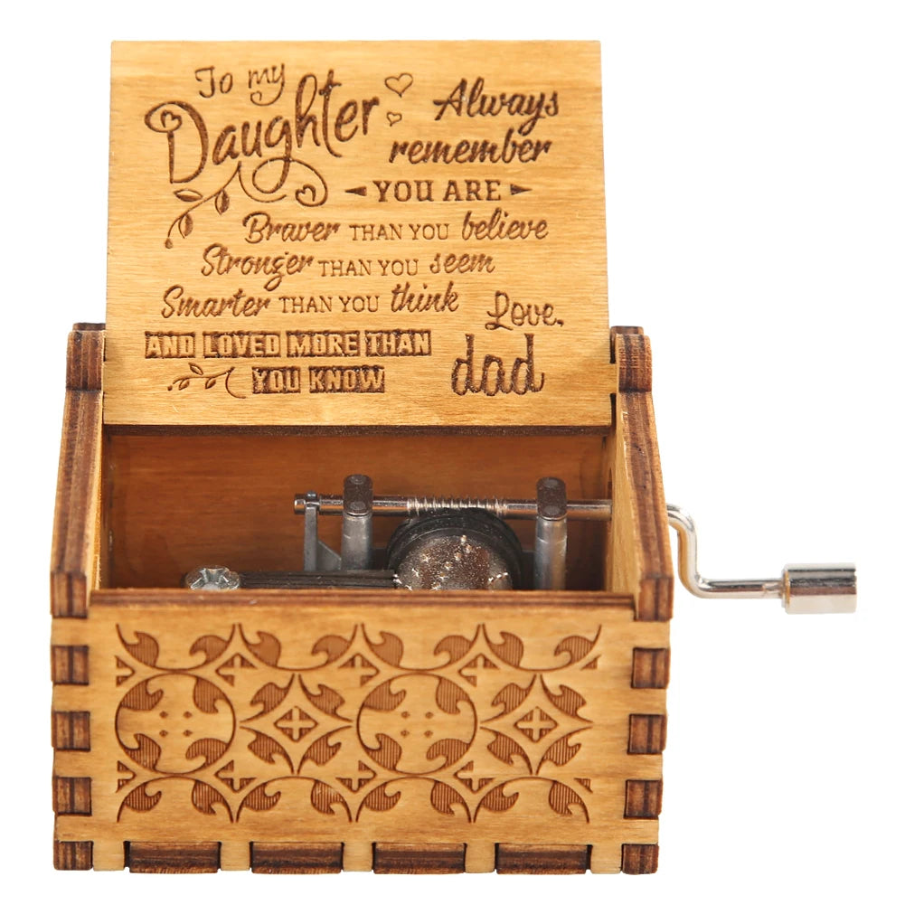 Wooden Hand Crank Music Box Bohemian Rhapsody Theme You Are My Sunshine Music Box Musica Theme Birthday Christmas Gift