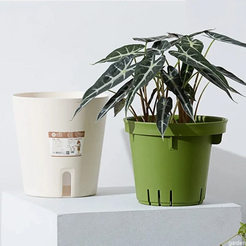Double Layer Plant Pot Self Watering Pots for plants Hydroponics Flower Pot Plastic Lazy Automatic Water-Absorbing Plants Pot