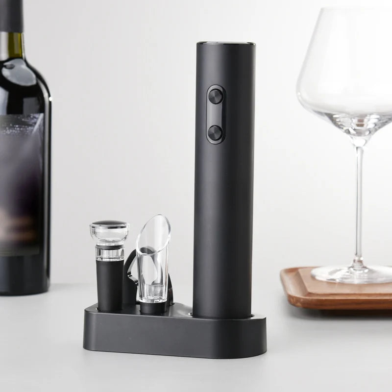 1PCS/1SET Electric Wine Opener Automatic Wine Bottle Corkscrew with Aerator Pourer & Foil Cutter for Kitchen Bar Tool Party Gift