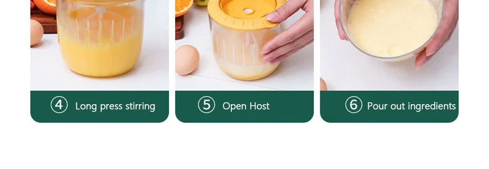 Electric Mixer Ultra-Large Capacity Whisk Egg Beater Control Kitchen Blender USB Wireless Kitchen Automatic Frother Foamer