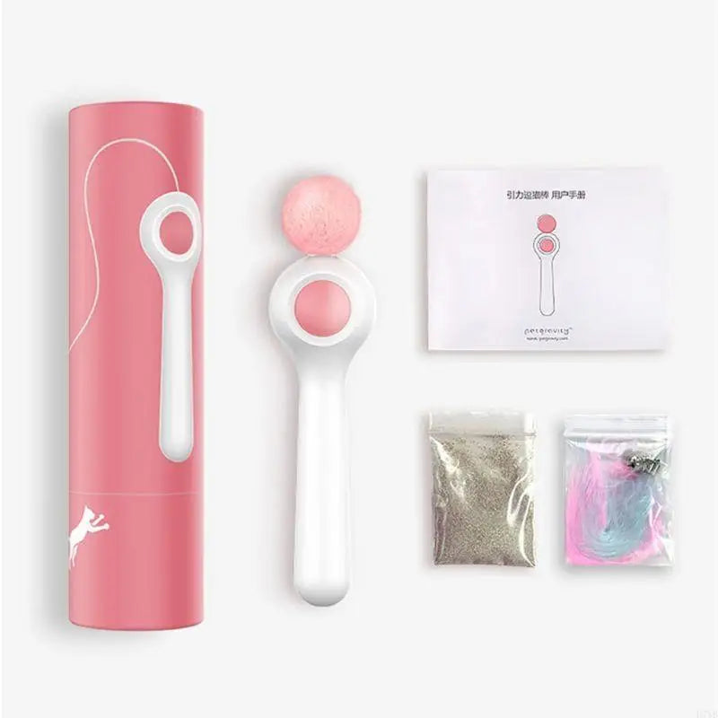 D7YB Retractable Wand Toy Tassel Toy Long Tease Wand with Ball