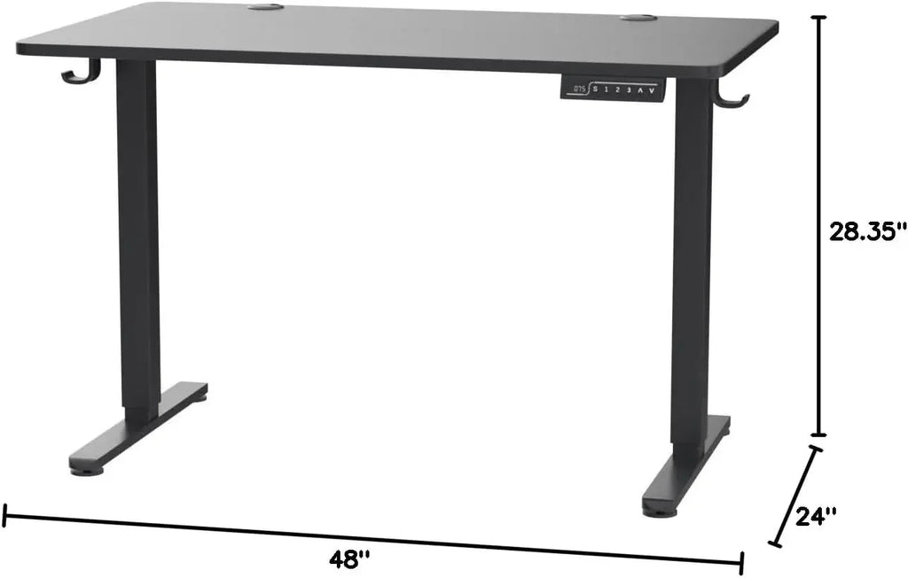 Height Adjustable Electric Standing Desk, 48 x 24 Inches Sit Stand up Desk, Memory Computer Home Office Desk with Two-Piece