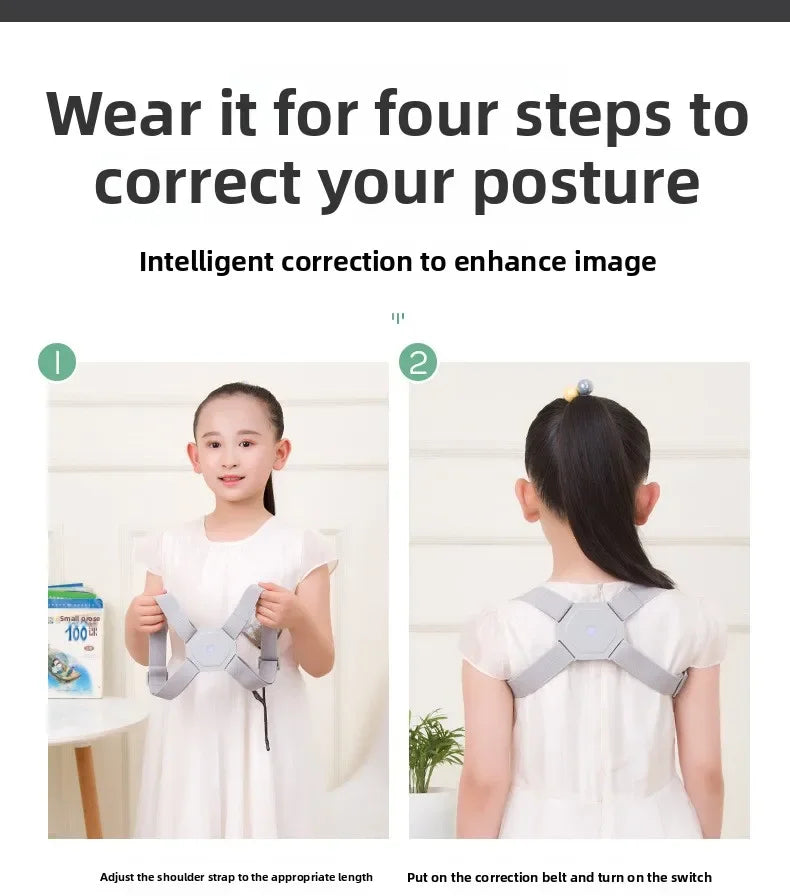 Adjustable Posture Corrector Smart Back Brace Vibration Reminder Invisible Shoulder Support For Neck Pain Relief Adult Kid