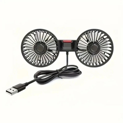 1. Storm-Proof 45dB Silent Dual-Head USB Car Fan for Rear Seat Cooling   2. Ultra-Quiet 45dB Dual-Head USB Car Fan, Durable & St