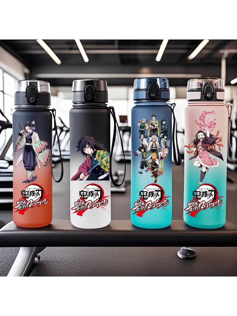 650ML Demon Slayer Kamado Tanjirou Water Bottle Kamado Nezuko Kochou Shinobu Fitness Drink Bottle Kettle Travel Office Jugs