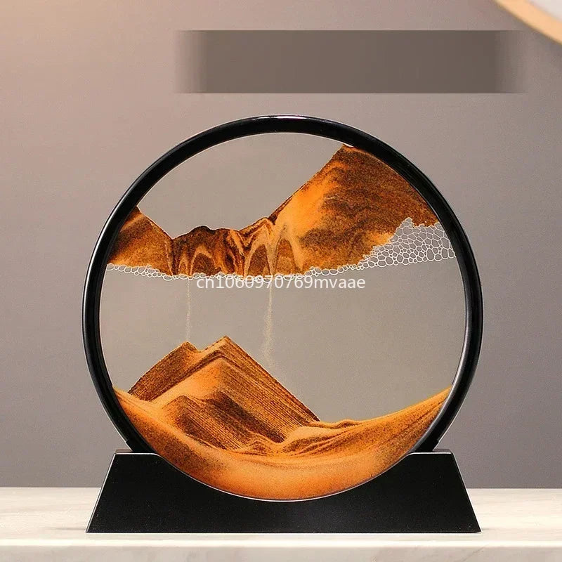 Sandscape Moving Sand Art Frame Quicksand 3D Dynamic Liquid Hourglass Kinetic Sand Painting Flowing Sand Office Home Decor Gifts