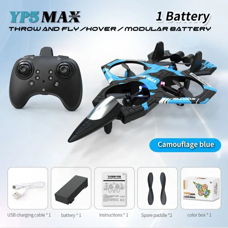 2025 new YP5 Remote Control Drone 2.4G 360° Flip Fighter Jet Toy Intelligent Fixed Height Hovering RC Airplane for Boys Kids Toy