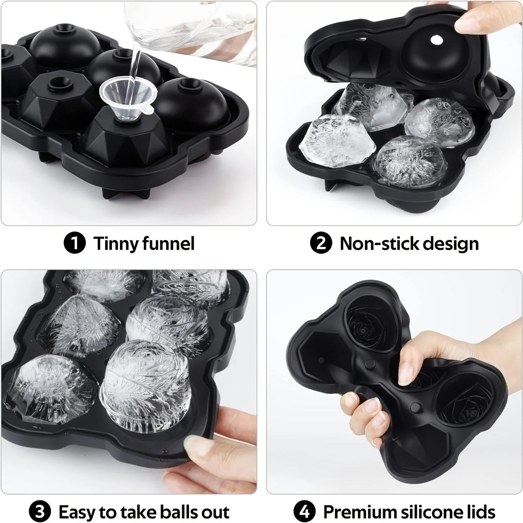 Diamond Rose Gun ETC. Shaped Ice Cube Mold Food Grade Silicone Square Ice Cube Maker Tray High Quality Mold For Bar Making Drink