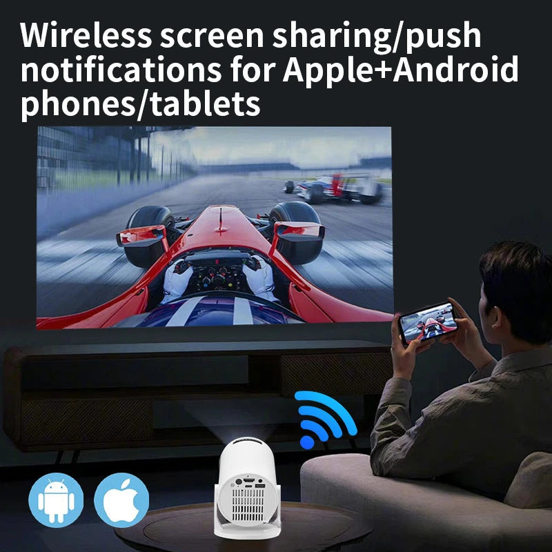 HY300 Mini portable 4k projector 1080P android Smart home  movie theater projectors bluetooth and wifi
