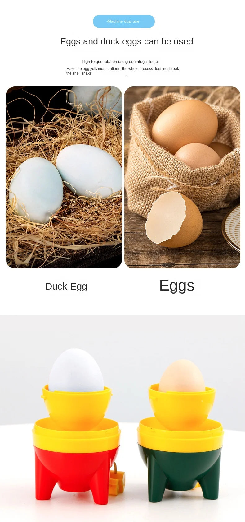 Manual Golden Egg Puller Scrambler Household White Yolk Mixer Kitchen Tool Mix Manual Scrambler Convenient Without Breaking Eggs