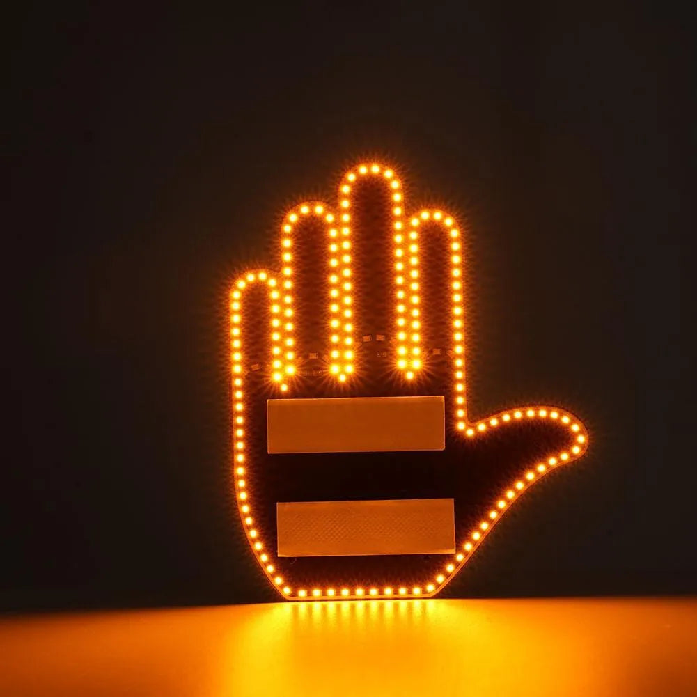 Car LED Finger Lights Funny Car Interior Light With Remote Control Rear Window Multi-function Warning Reminder Lamp Accessories