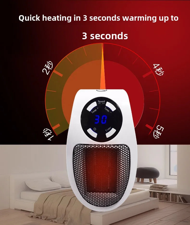 Eco Plug in Electric Heater Wall Outlet Space Heater with Energy Efficient Low Noise Room Heater Portable Heaters for Indoor Use