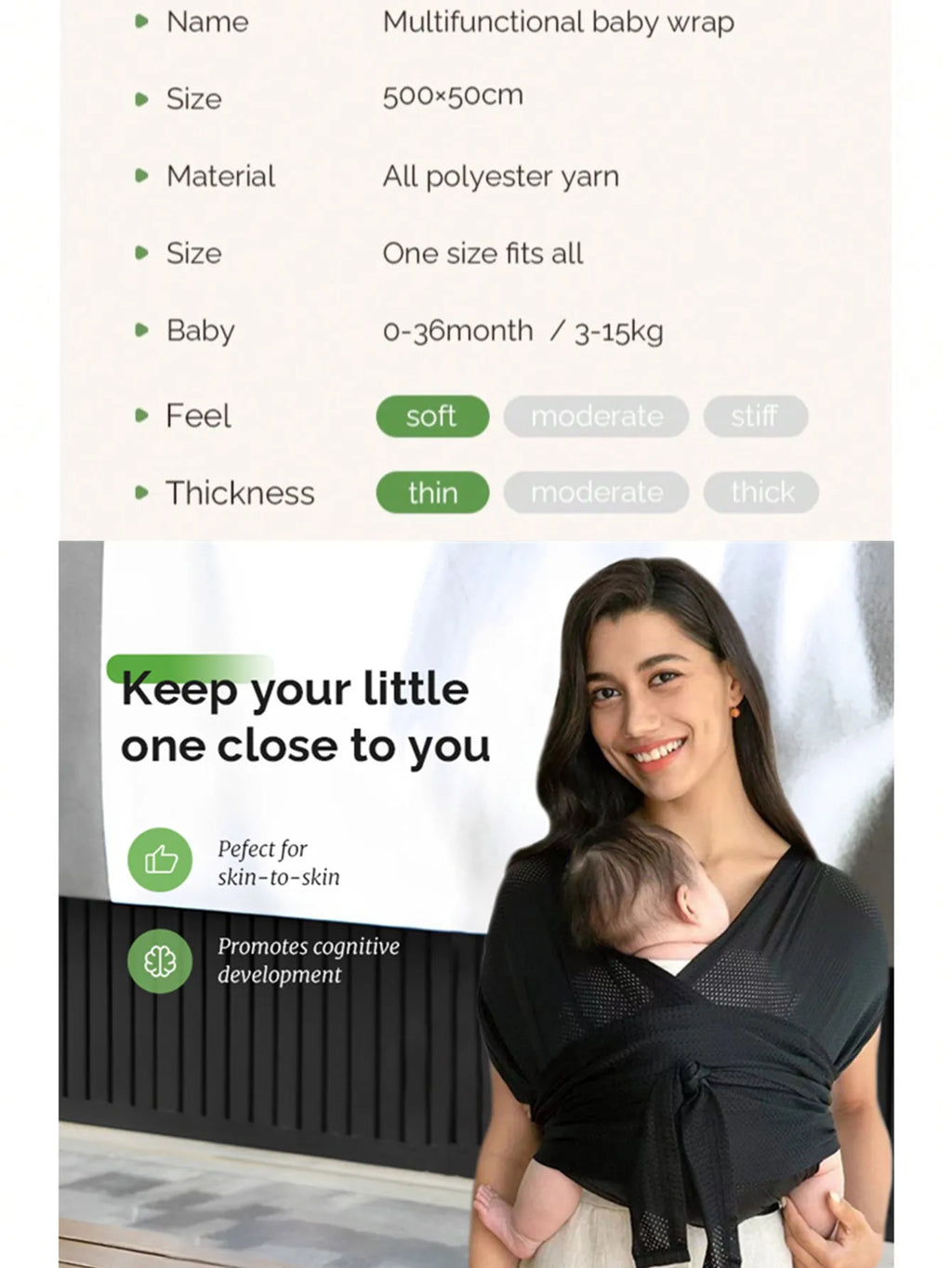 Minimalist X-Shaped Baby Sling Multifunctional Back Towel Easy Carry Wrap Slings Simple Children Carrier New