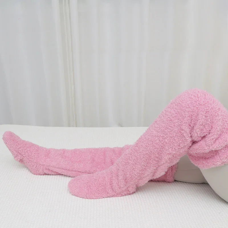 Leg Warmers storing Winter Fluffy Warm Leg Cover Home Over Knee Socks Thick koolo Leg Warmers Bed Long Socks Warm Socks