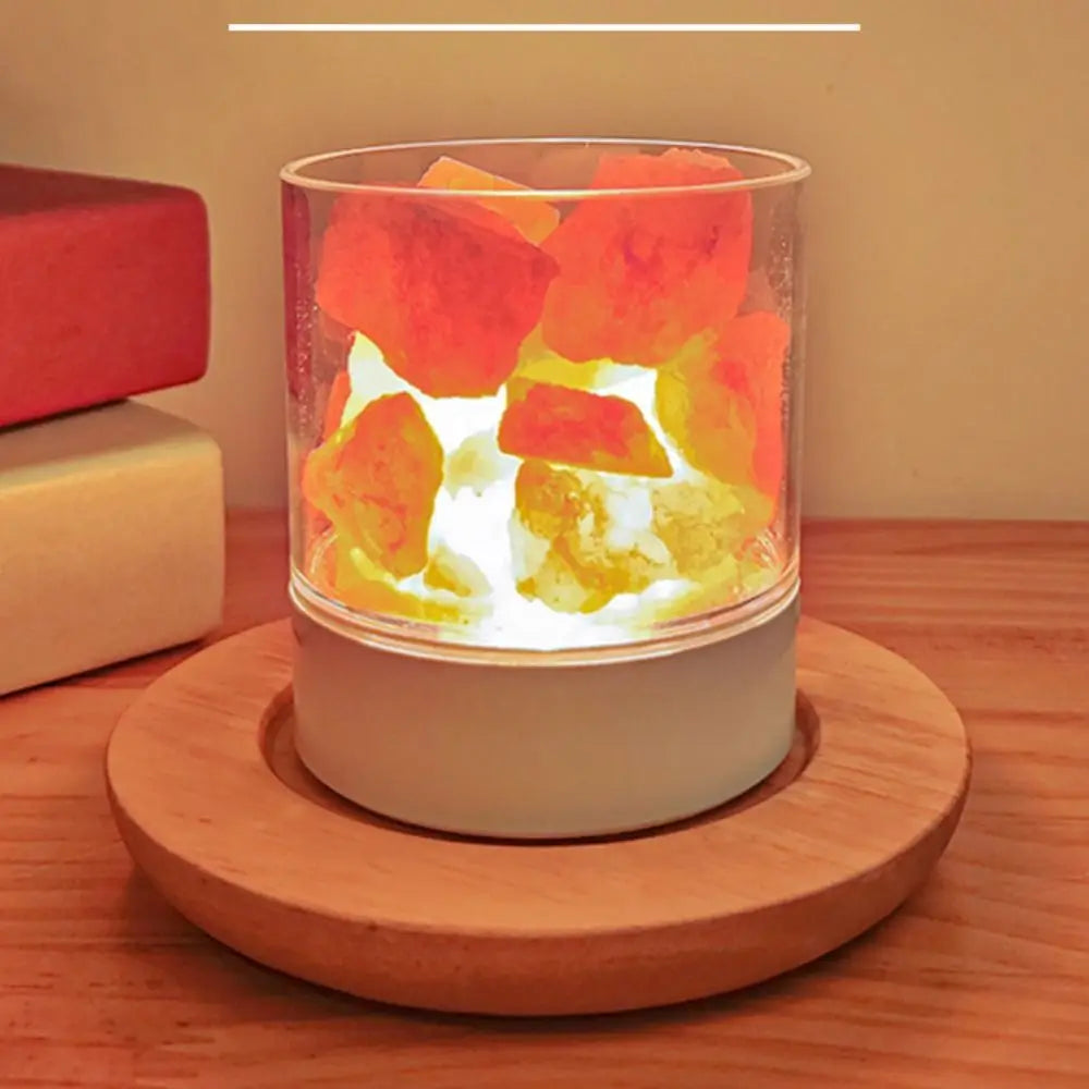 Unique Crafts Natural Crystal Salt Lamp USB Powered 7 Color Lights Table Lava Lamp Eye Protection LED Table Light Christmas