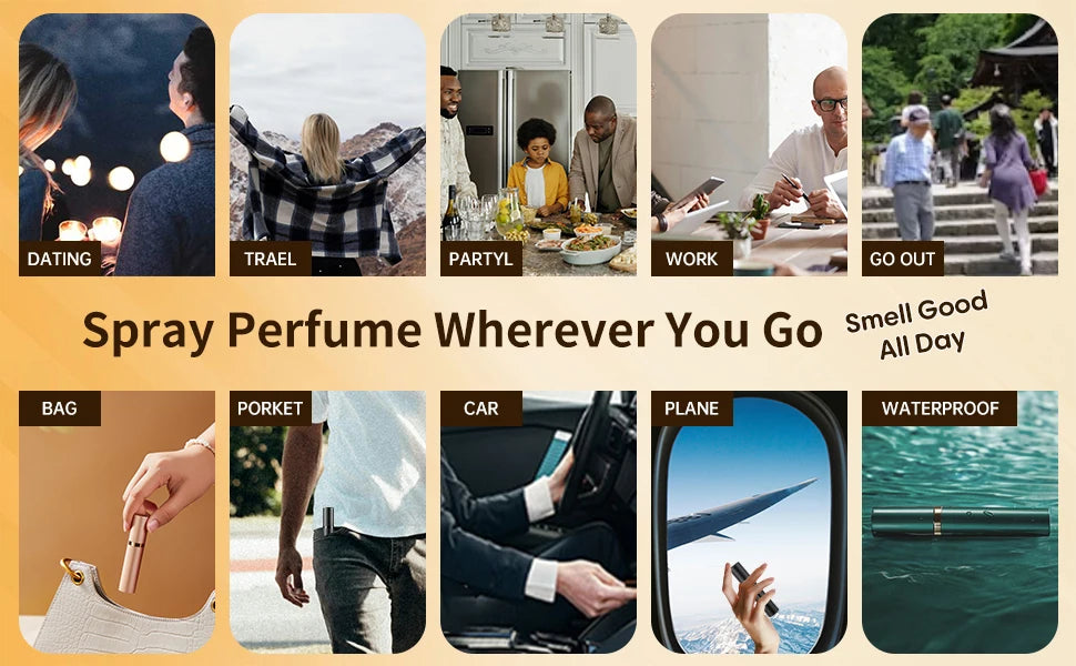 10ml Mini Refillable Perfume Bottle with Spray Scent Pump Portable Travel Empty Cosmetic Containers Mini Spray Atomizer Bottle