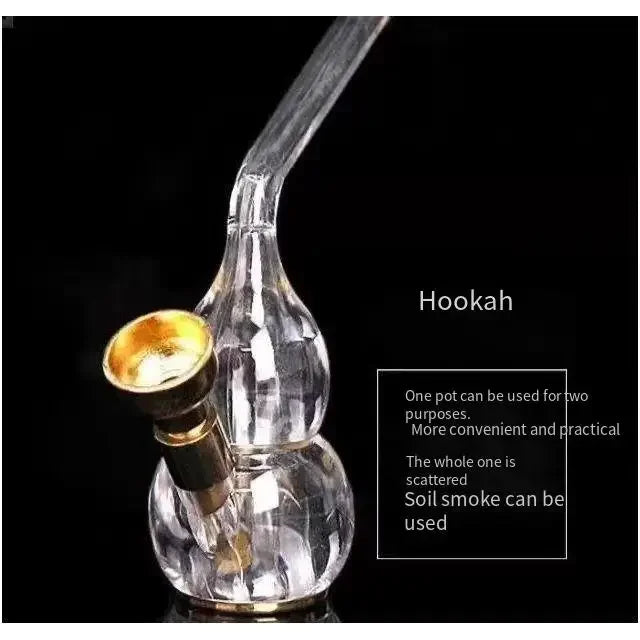 Dual purpose exquisite water bottle Gourd shaped Transparent pipe Tar Filtration Recyclable Smoking Holders Smoking Accessories