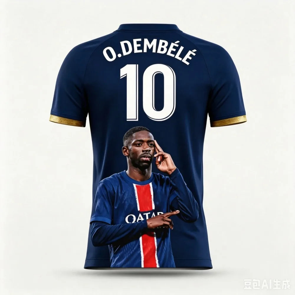 Dembele Style Summer 3D Printed Family Clothing Football Jersey T-shirt Quick-drying and Breathable Suitable for Outdoor Wear