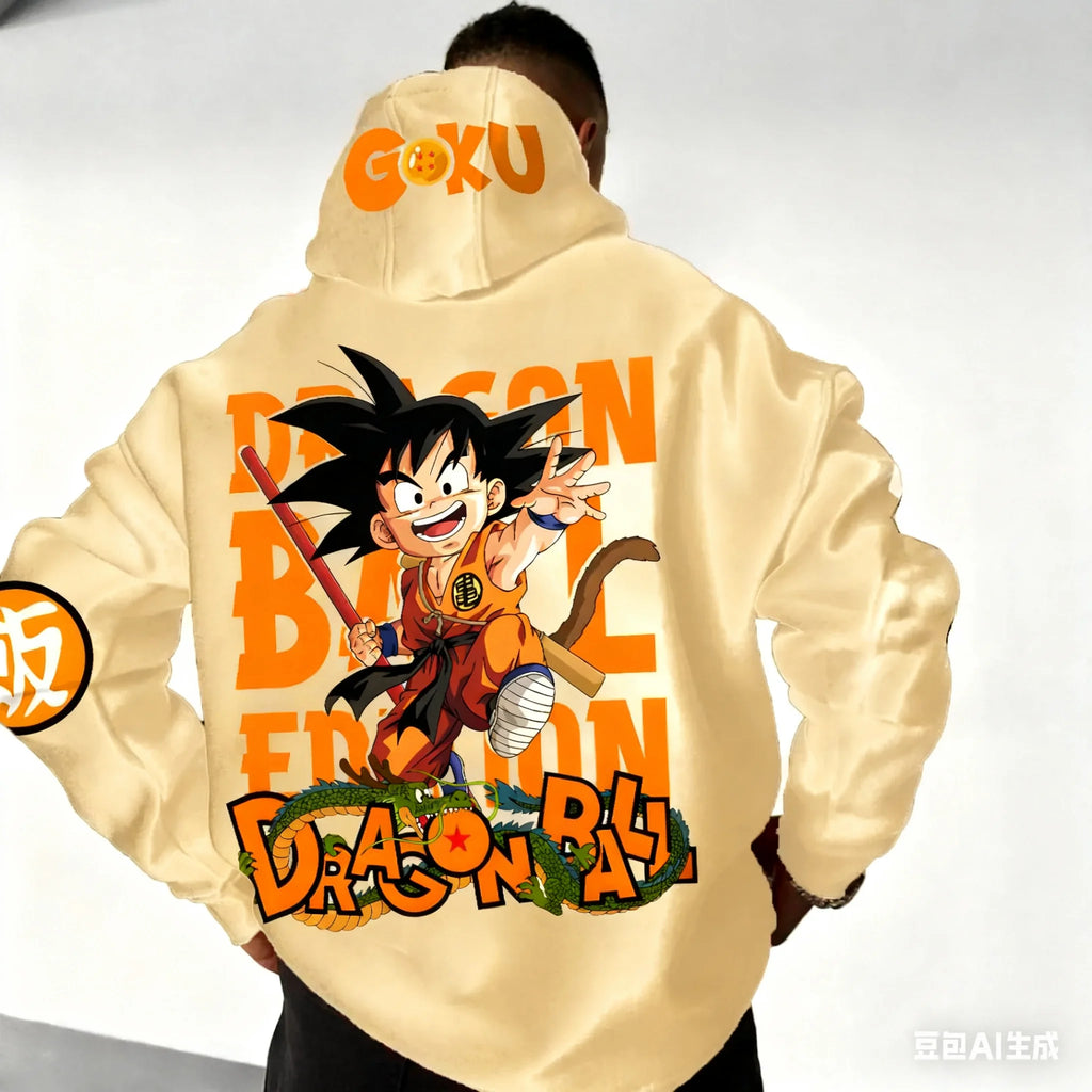 Son Goku Dragon Ball Autumn Harajuku Men Hoodie Streetwear Women Vintage Winter Oversized Hooded Sweatshirt Long Sleeve Unisex