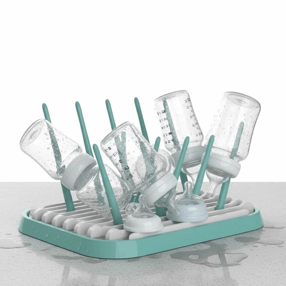 Foldable Baby Bottle Drying Rack Sturdy Plastic Bottle Cleaning Dryer Detachable Portable Bottle Holder Nursery Essentials