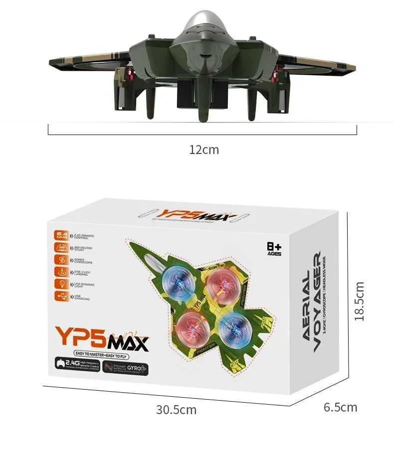 2025 new YP5 Remote Control Drone 2.4G 360° Flip Fighter Jet Toy Intelligent Fixed Height Hovering RC Airplane for Boys Kids Toy