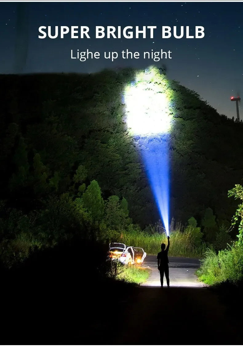 5LED High Power Led Flashlights Rejected Camping Spotlight with Side Light 3 Lighting Modes for Camping Adventure Outdoor