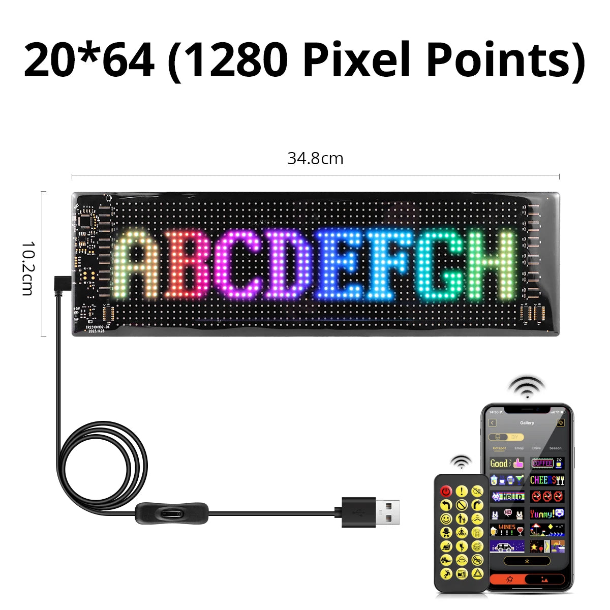 Car Decor Advertising Logo Lights Outdoor LED Matrix Pixel Scrolling Screen DIY Customize Patterns,Animations,Text Warning Light