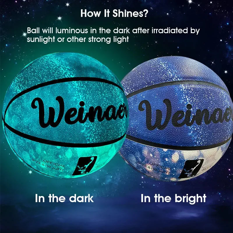 Glow In Night Glow Basketball Size 5 6 7 Size gift Children Adult Student PU Soft Leather Outdoor Wear-resistant And Anti-skid