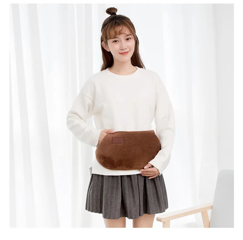 3-Piece Set Filling Water Type Hot Water Bag Hot Water Bottle Cover Plush Animal Belt Winter Menstrual Women Belly Hand Warmer