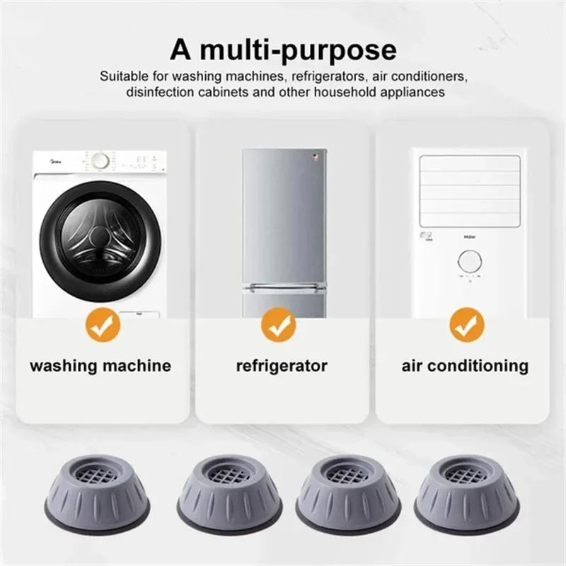 4Pcs Anti Vibration Feet Pads Waterproof Legs Slipstop Silent Skid Raiser Mat Washing Machine Support Dampers Stand Furniture