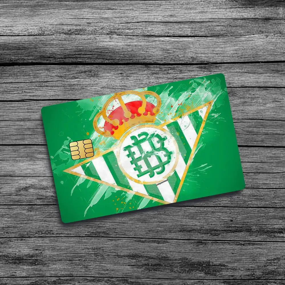 Football R-Real B-Betis Bank Credit Cards Bus Pass Stickers Cool Decoration Waterproof 4PCS Card