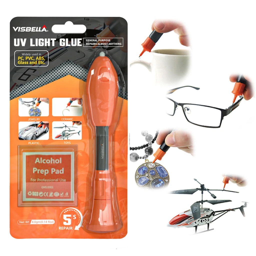 UV Light Glue Super Glue 5 Seconds Fix Adhesives Sealer Glass Metal Plastic Model Data Lines Crack Caulk High Temperature Repair