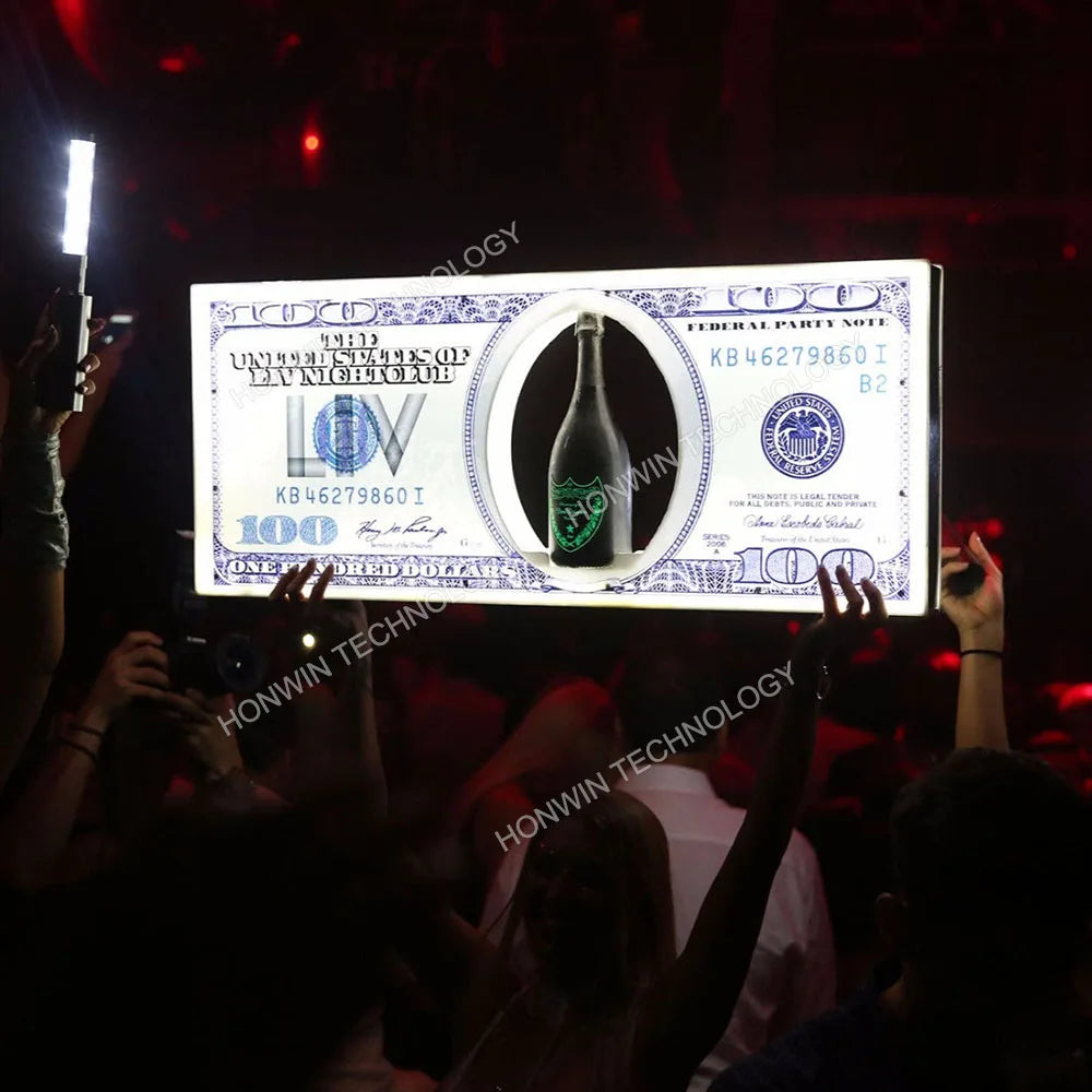 Nightclub Wine Presenter 3 Bottles Rechargeable LED Ace of Spade Glorifier Box Armand de Brignac Champagne Bottle Carrier Case