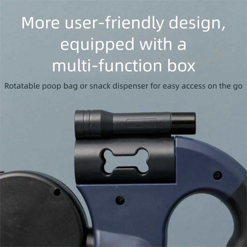 Automatic retractable two-end pet leash Dog leash with flashlight one tow two easy to walk your dog