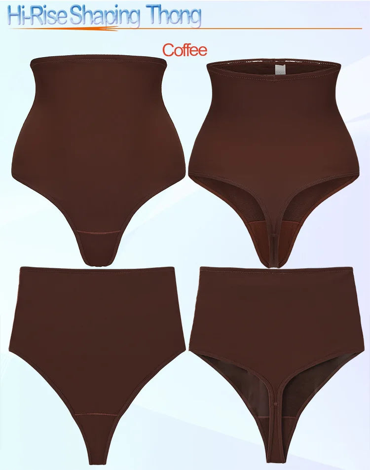 Cross-border Women's High Waist ThongT-back Tummy Control Panties with Non-slip Waistband Strong Waist Cinching and shaper