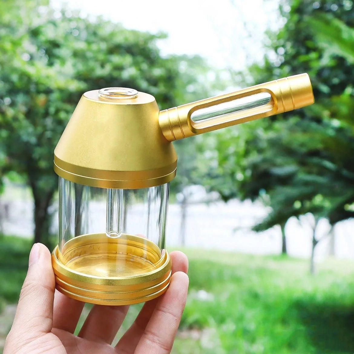 New Smoking Pipe Kit Aluminum Alloy&Glass Dry Burning Grass Herb Tobacco Pipes Hookah Set Portable Shisha Smoke Pipa for Gifts