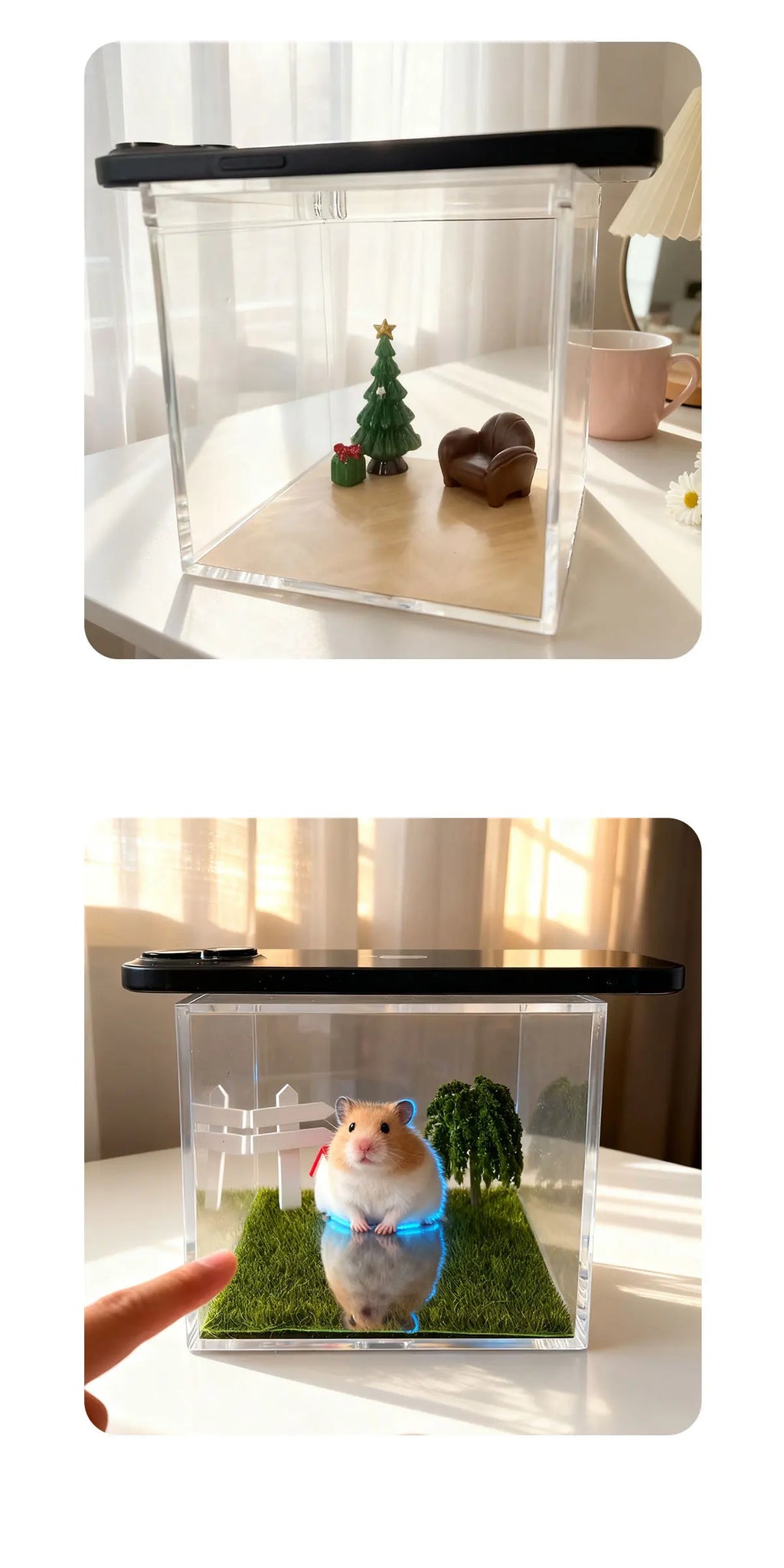 Pet Holographic Digital House, Memorial Decorative Item, Transparent Interactive Display Box High-Transparency Material Creative