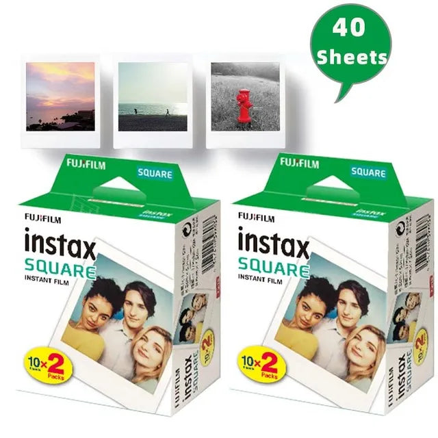 Fujifilm Instax Square White Edge Films Photo Paper 10-100 Sheets for Instax SQ10 SQ6 SQ20 Instant Camera Share SP-3 Printer