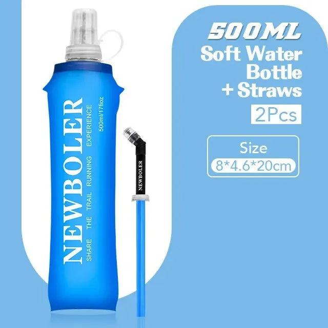 NEWBOLER 250ml 500ml Water Bottle TPU Folding Soft Flask Sport Water Bottle Water Bag Collapsible Water Bottle Running Camping