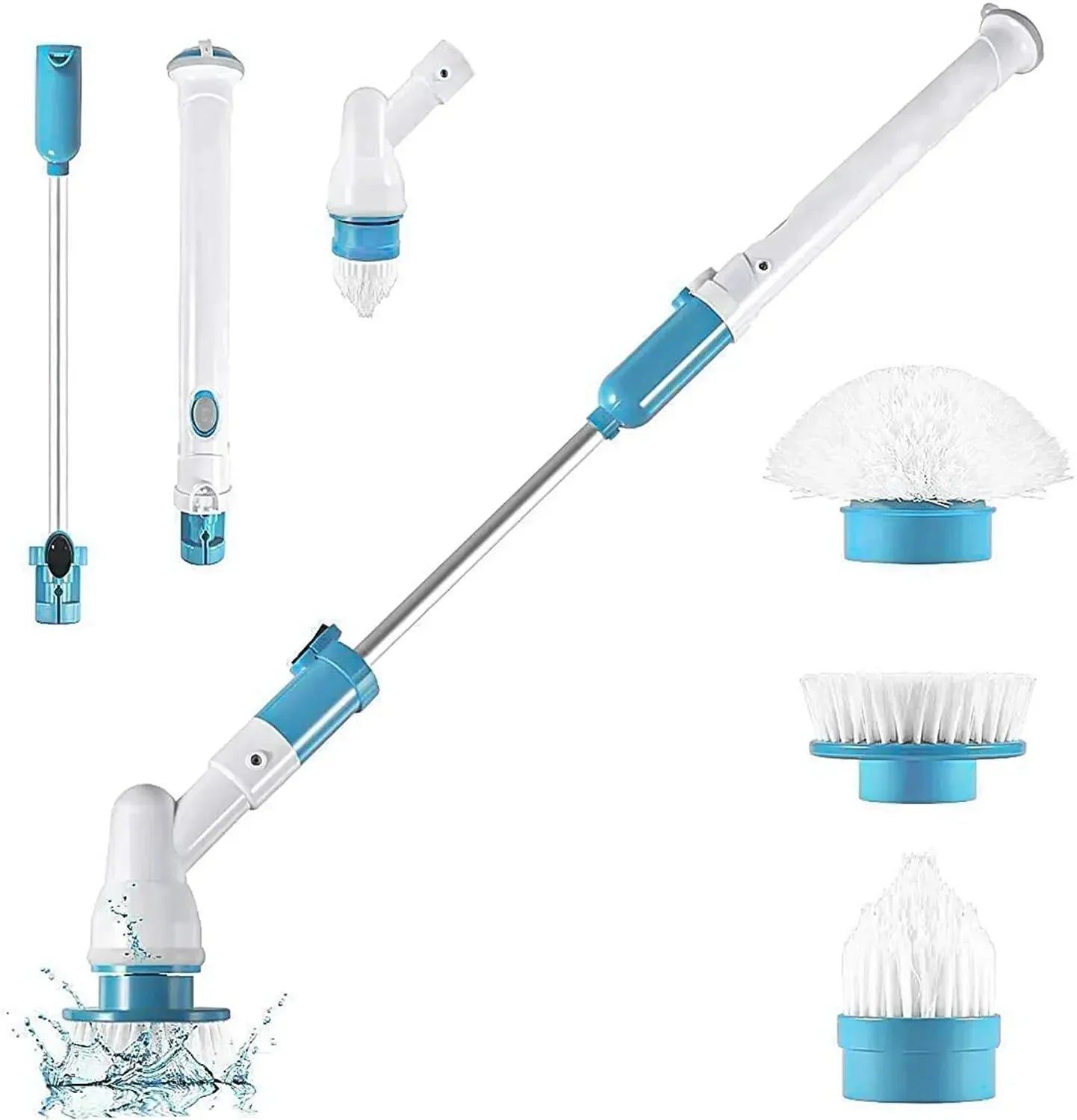 Electric Cleaning Brush 1PC Long Handle Rotating Cordless Rechargeable Household Bathroom Kitchen Floor Tile Washing Brush