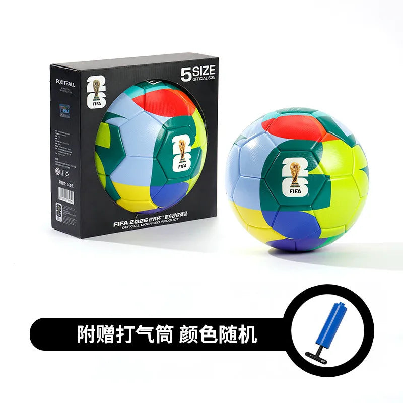 FIFA 2026 World Cup USA Canada Mexico Size 5 Soccer Ball Official Match Training for Adults Youth Students Wear-Resistant PU