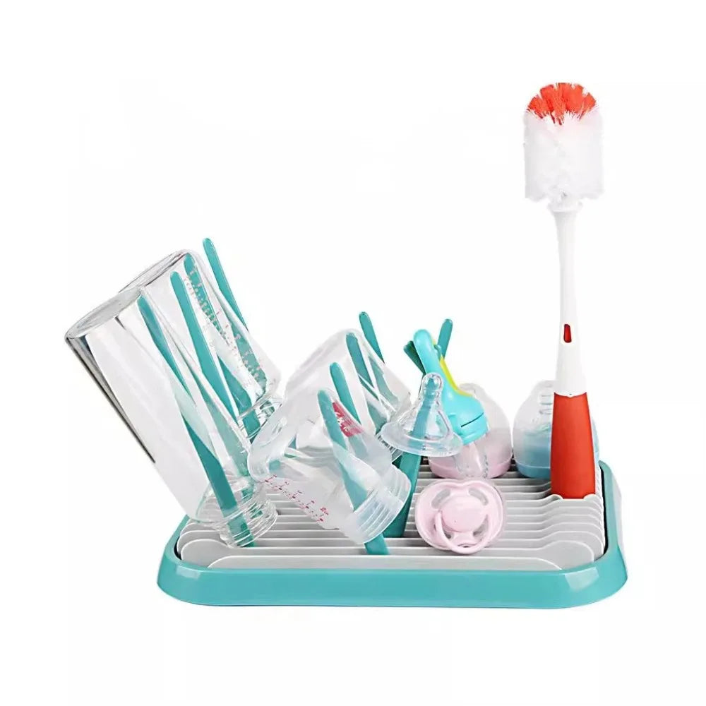 Foldable Baby Bottle Drying Rack Sturdy Plastic Bottle Cleaning Dryer Detachable Portable Bottle Holder Nursery Essentials