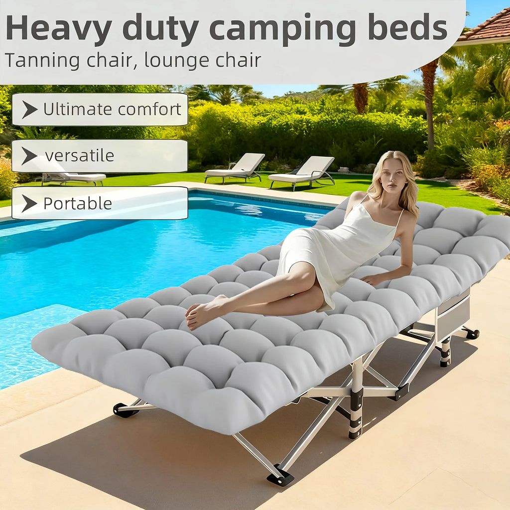 8-Leg Folding Bed With Mattress(Mattress-free Option Available)|Portable Adult Sleeping Cot With Carry