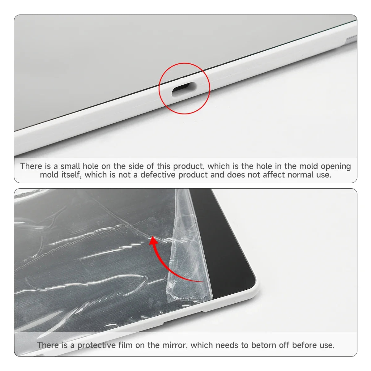 Car Mirror for Sun Visor Large Screen Portable Makeup Mirror HD Vanity Mirror for Truck SUV Interior Rear View Mirror